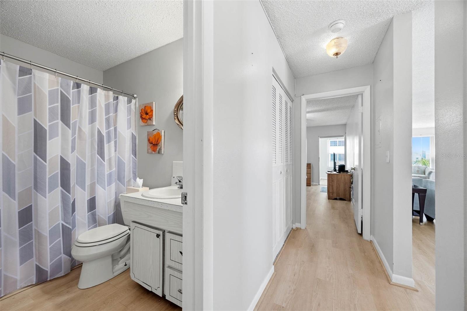 Hallway leading into 2nd Bathroom & Primary Bedroom