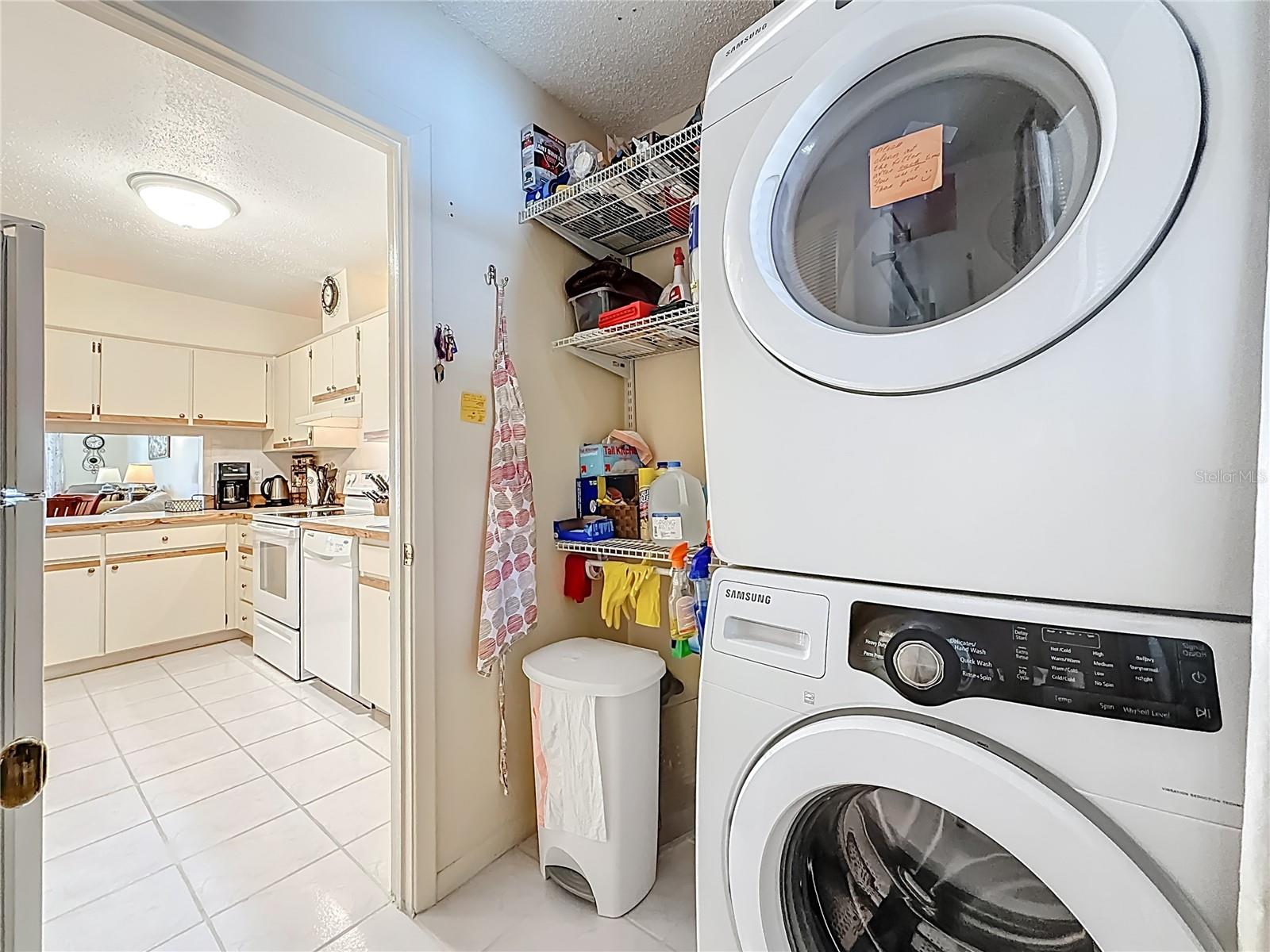 Laundry room behind kitchen