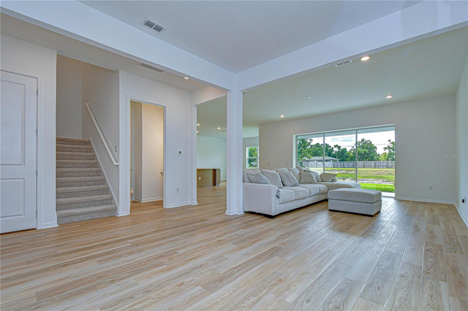 Open-concept living area with modern layout