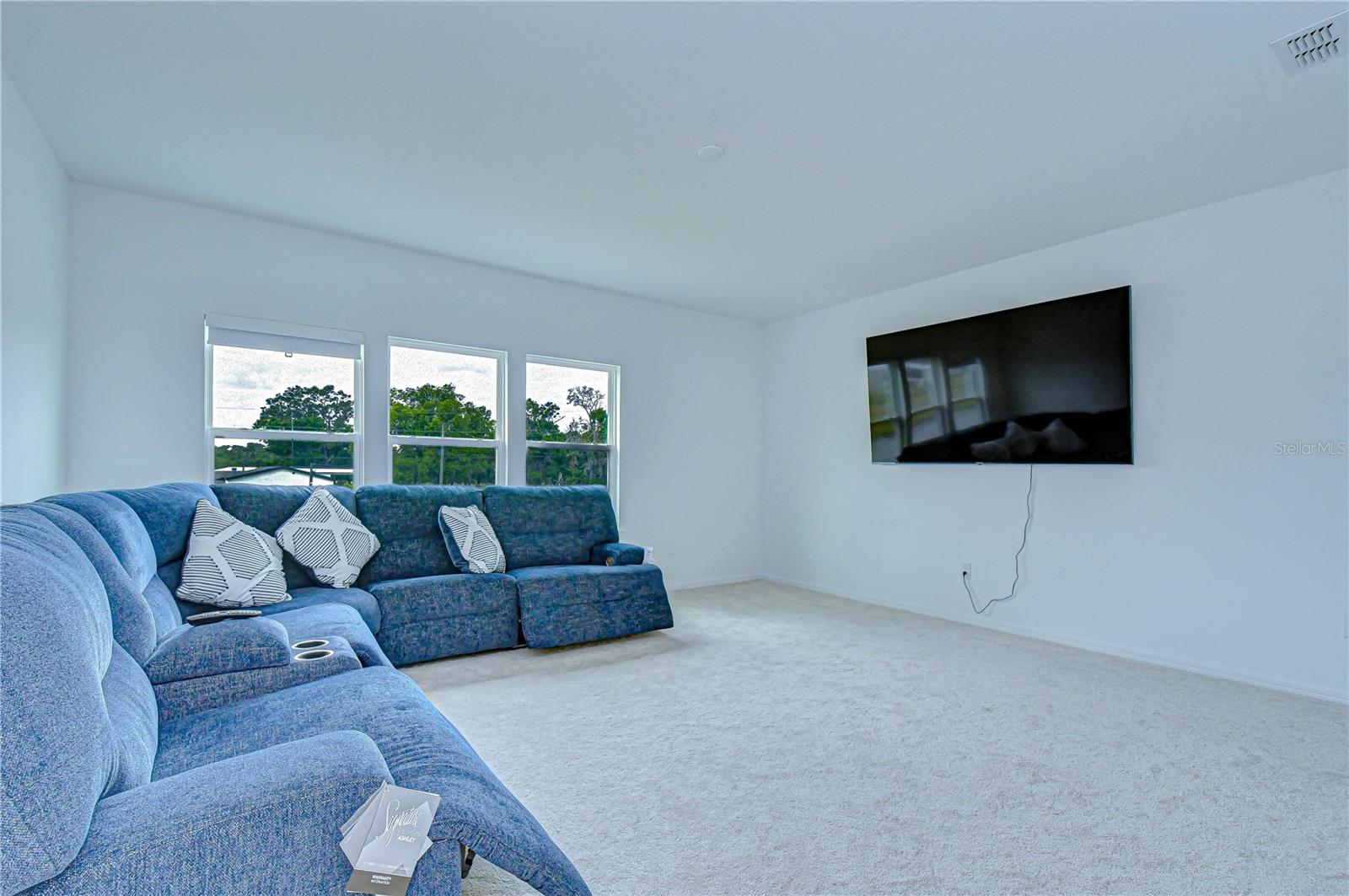 Flexible area for media, lounge, or playroom