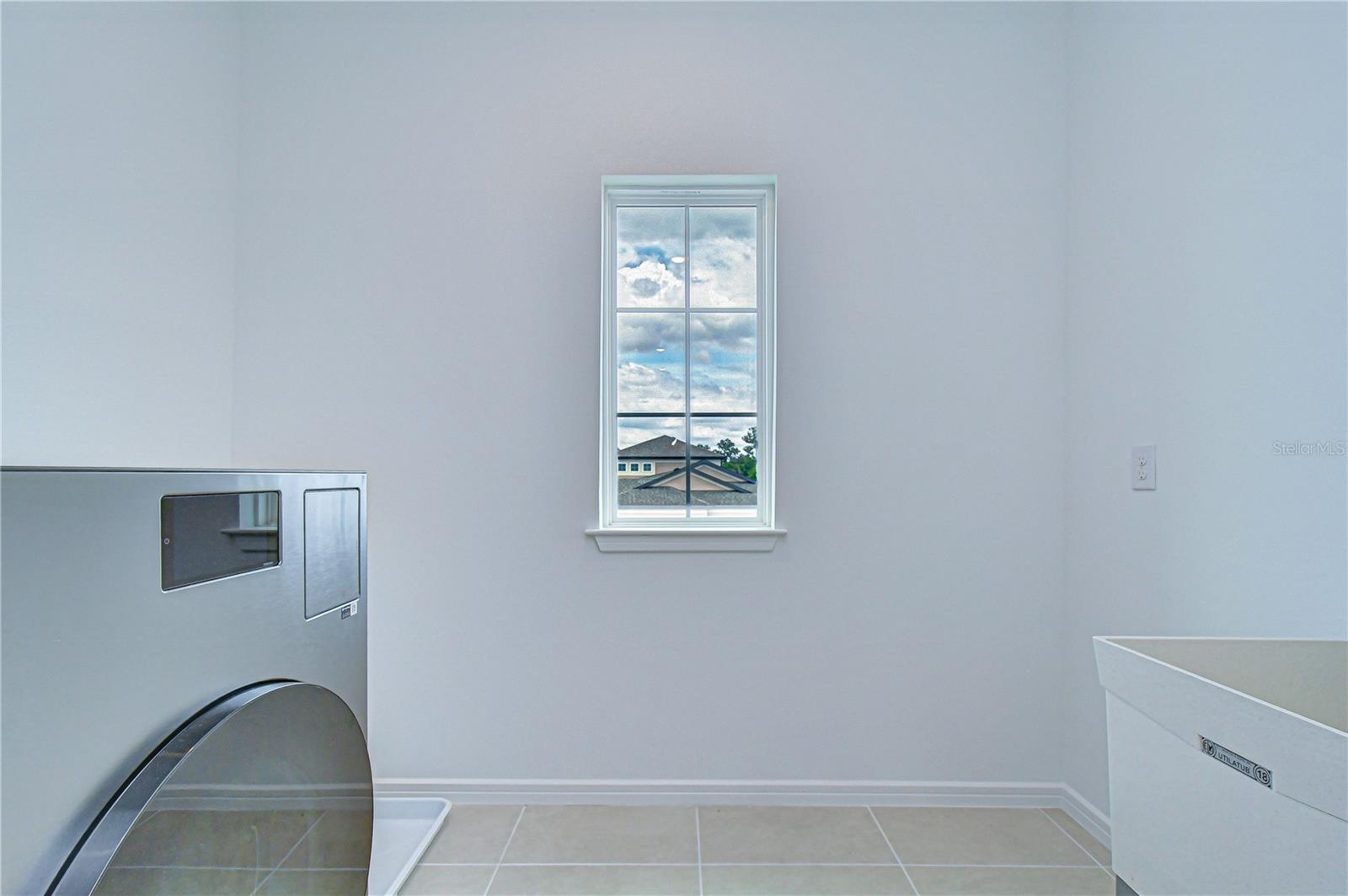 Convenient second-floor location laundry room