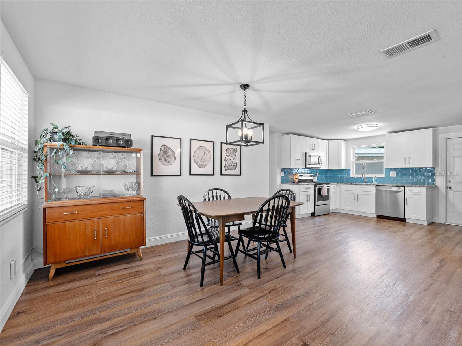 Dining room opens to kitchen area