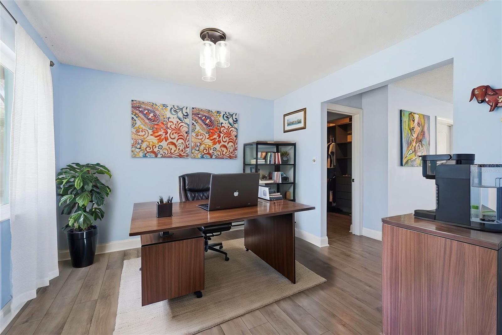 *Virtually Staged* Family Room as Office Space