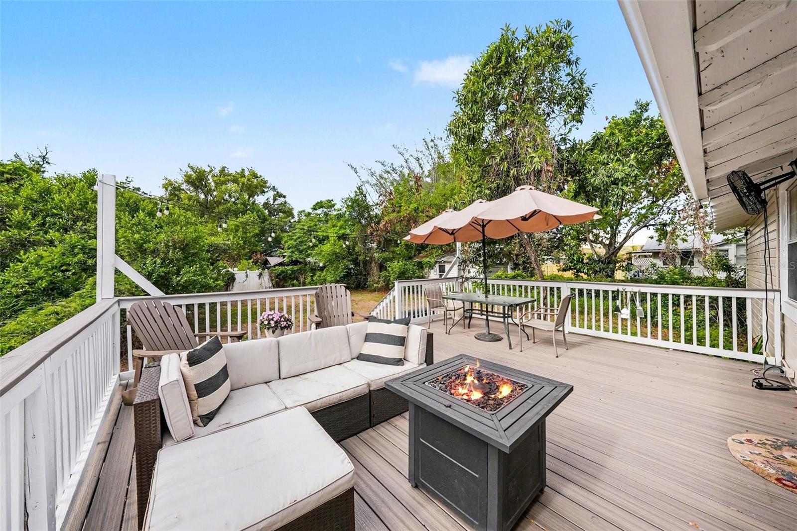 Spacious Trex deck offering a seamless extension of indoor and outdoor living.