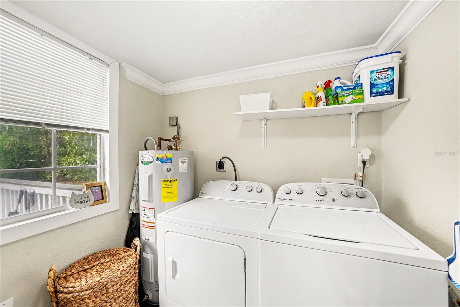 Inside laundry room.