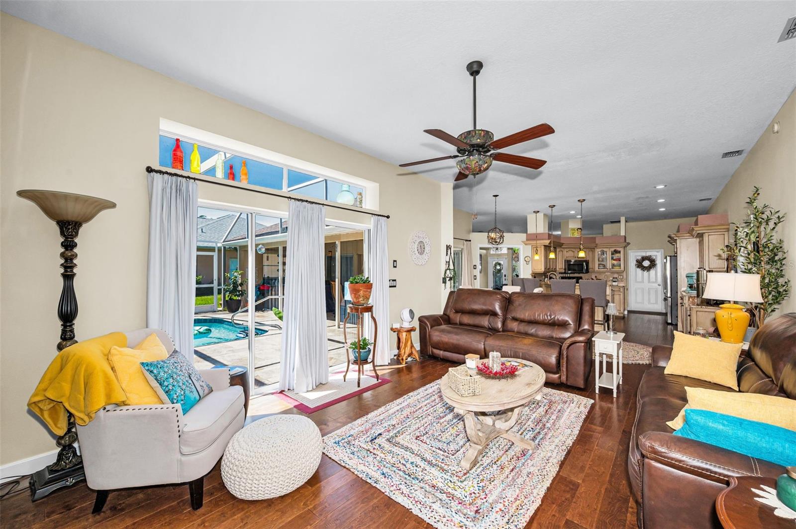 Triple Pocketing Sliding Glass Doors to Pool