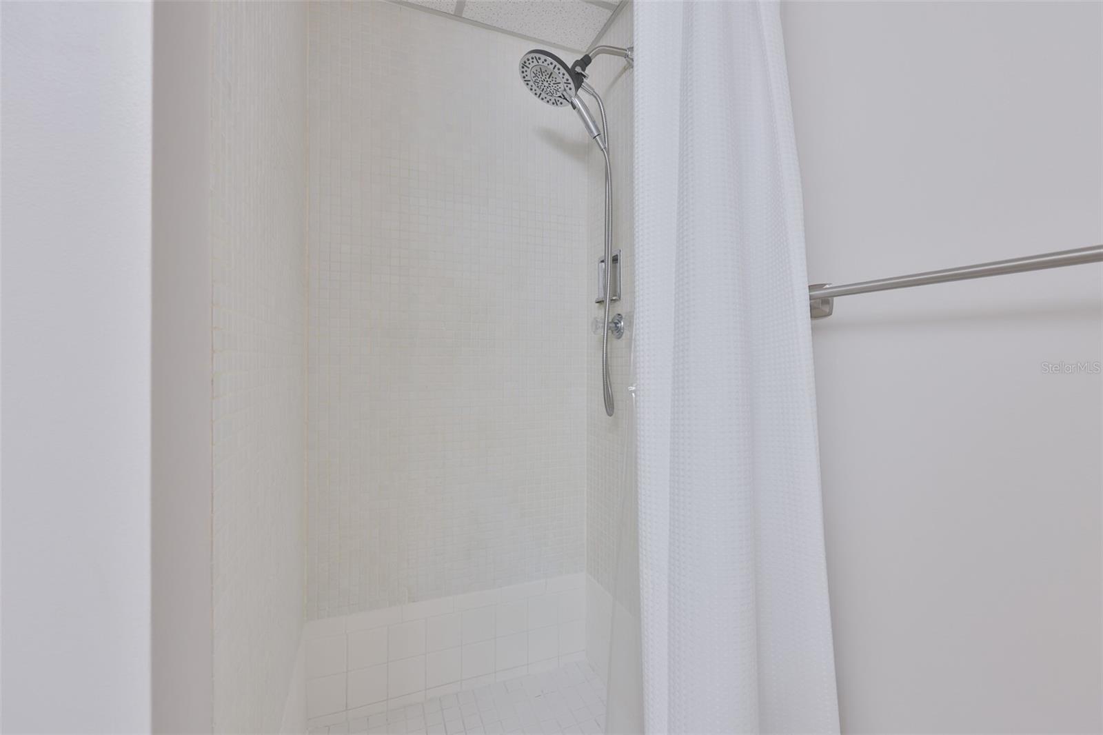 Shower in the primary bathroom