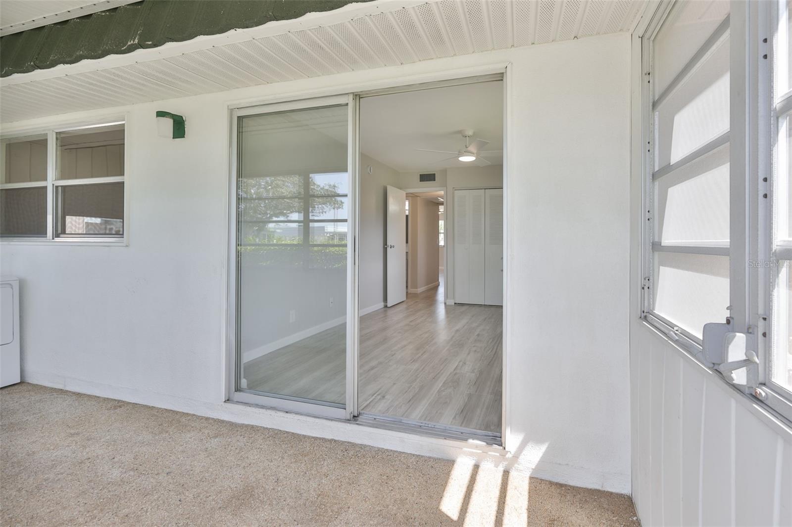 Entering the enclosed lanai