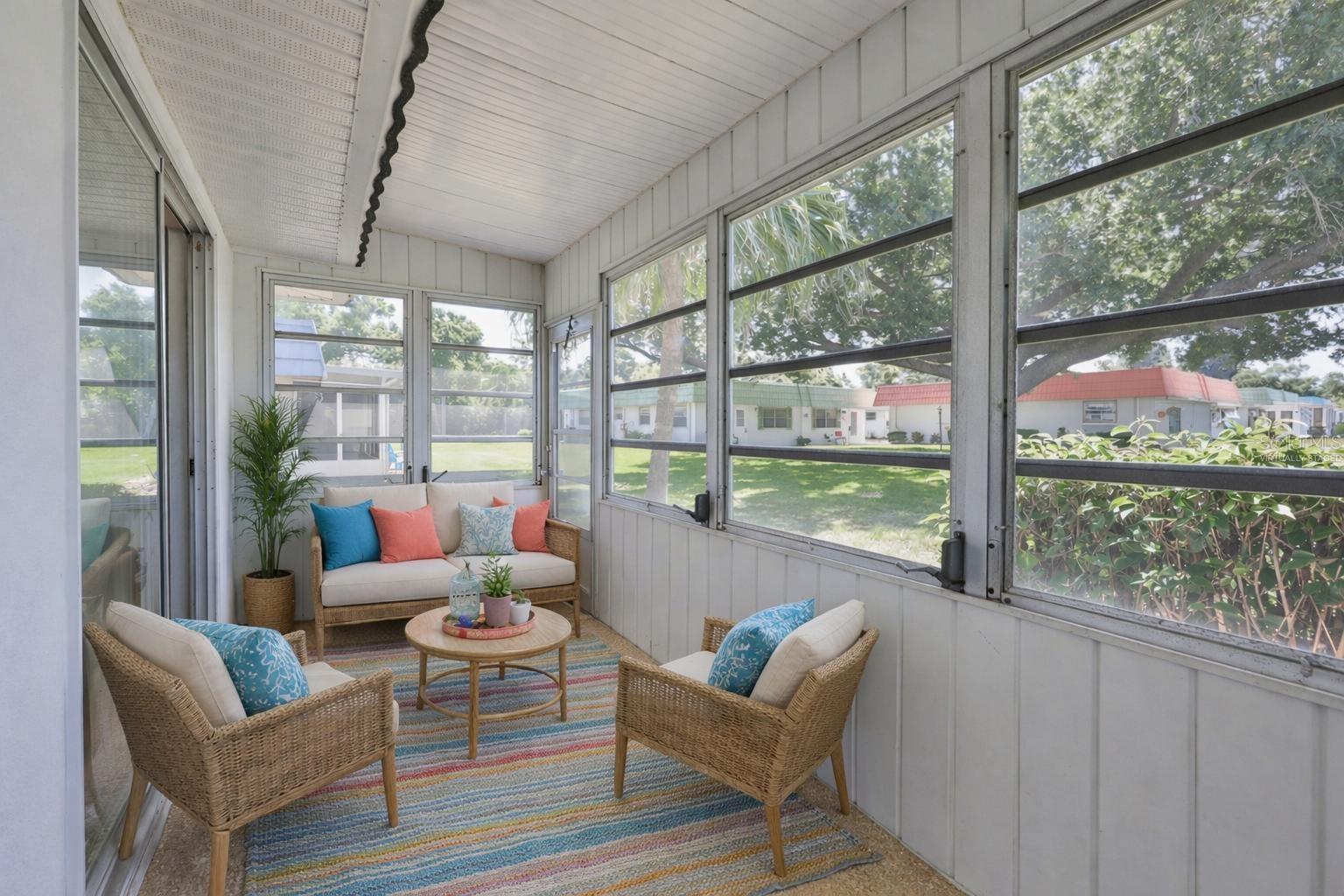 virtually staged enclosed lanai