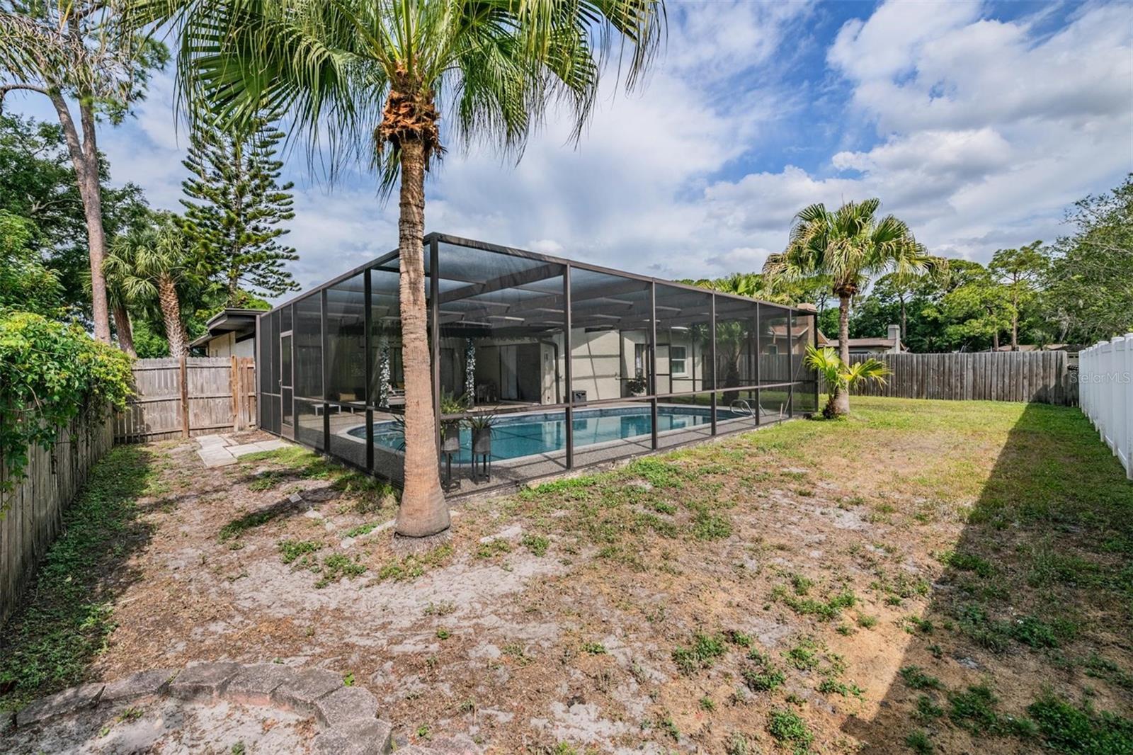 Backyard is fully fenced