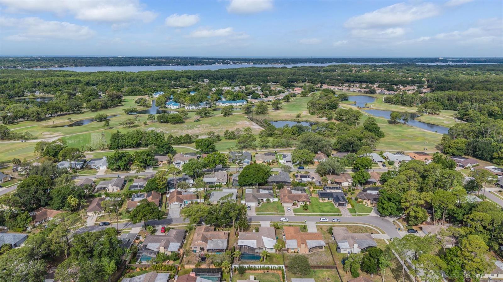 Aerial view of the neighborhood