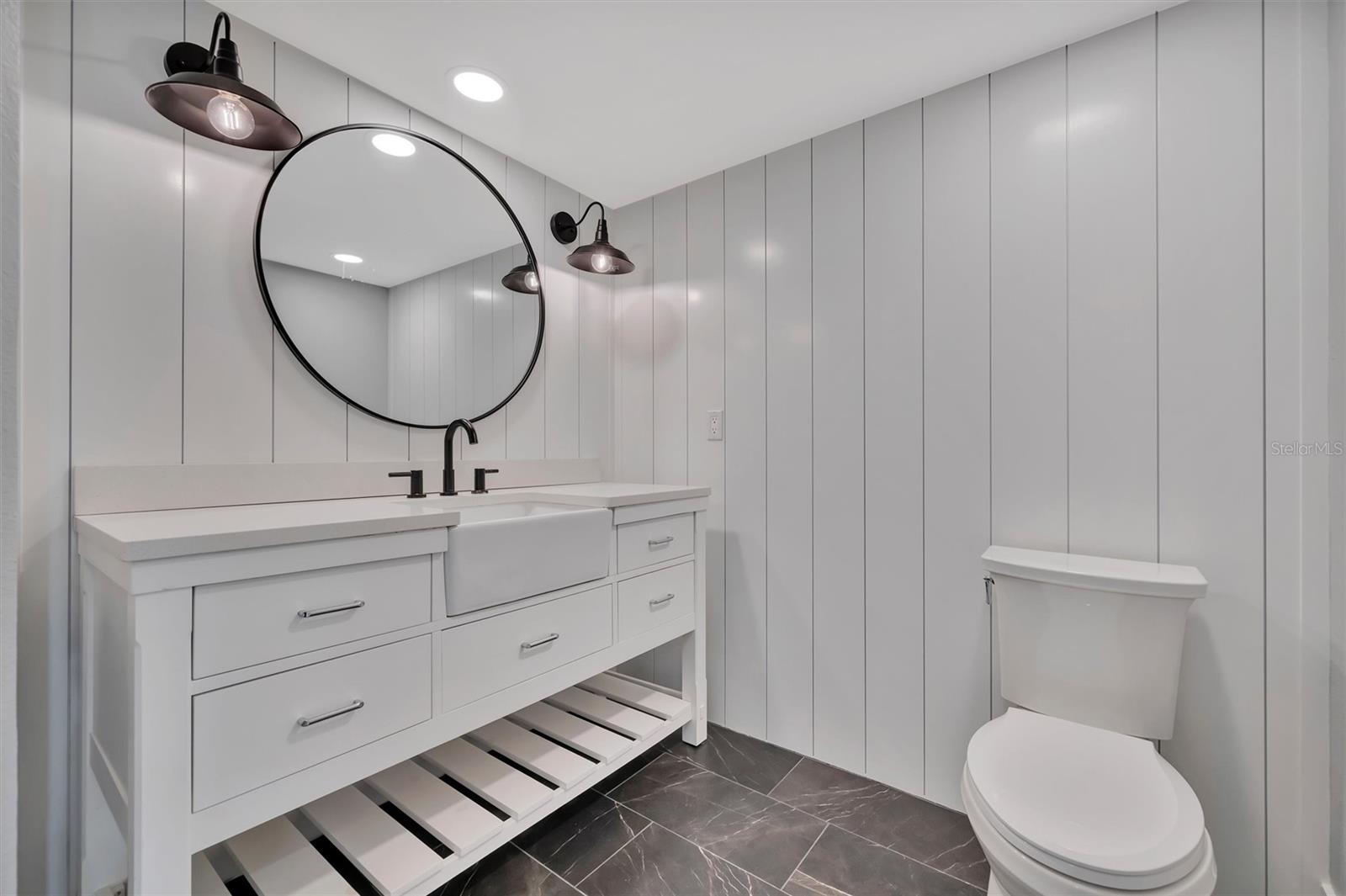 The half bathroom downstairs