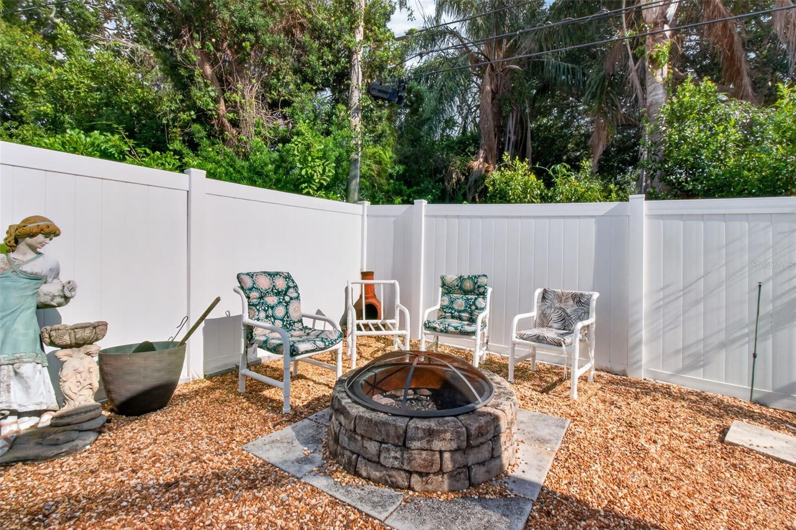 Backyard Seating area around Firepit