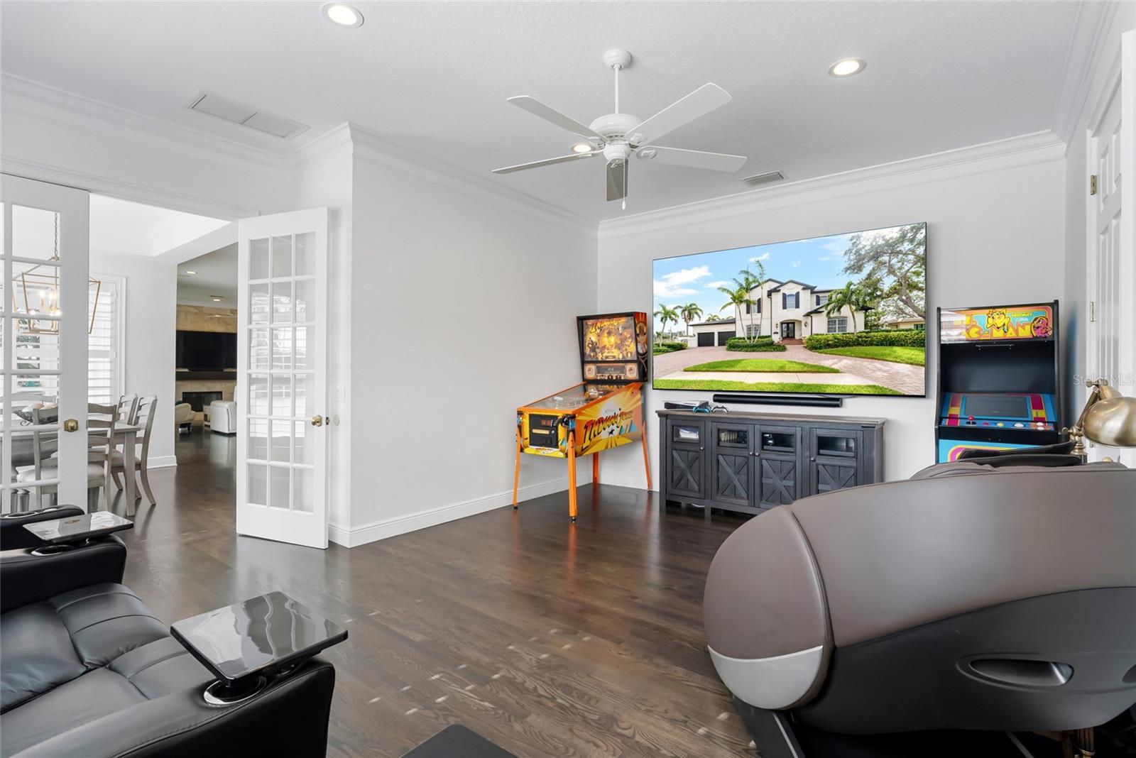 Media/game room off the kitchen area