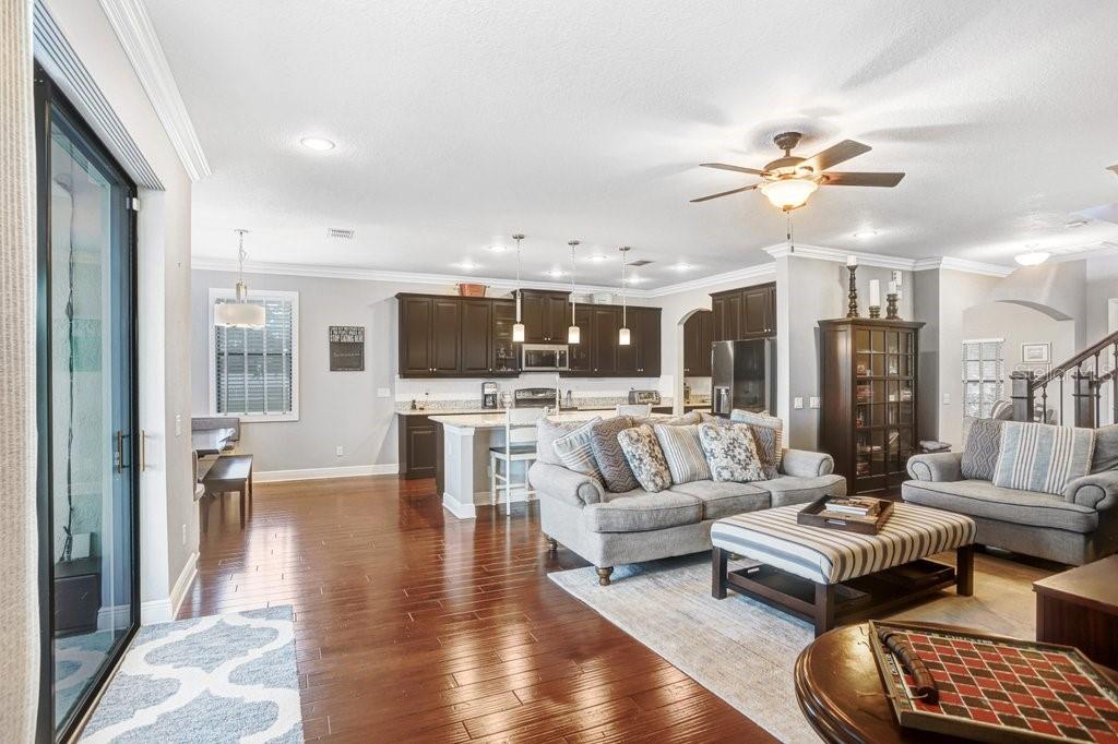 Beautiful Great Room with Engineered Hardwood throughout the main areas