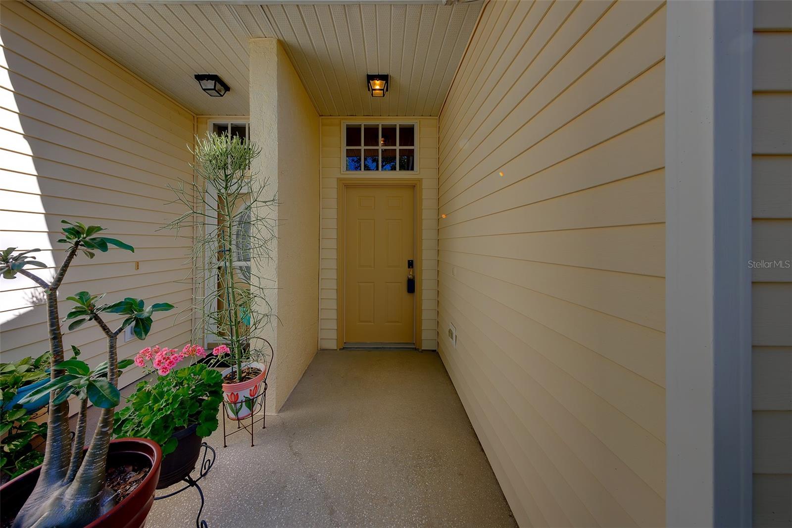 entrance to condo covered