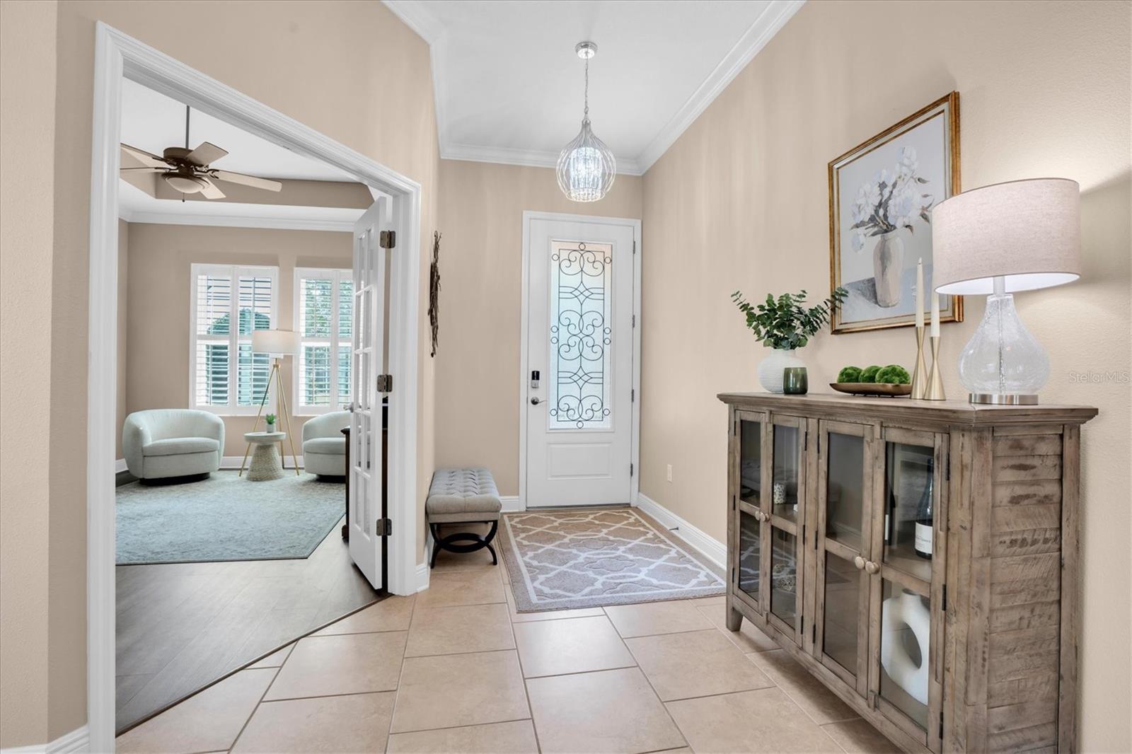 BRIGHT, AIRY FOYER WITH HIGH CEILINGS