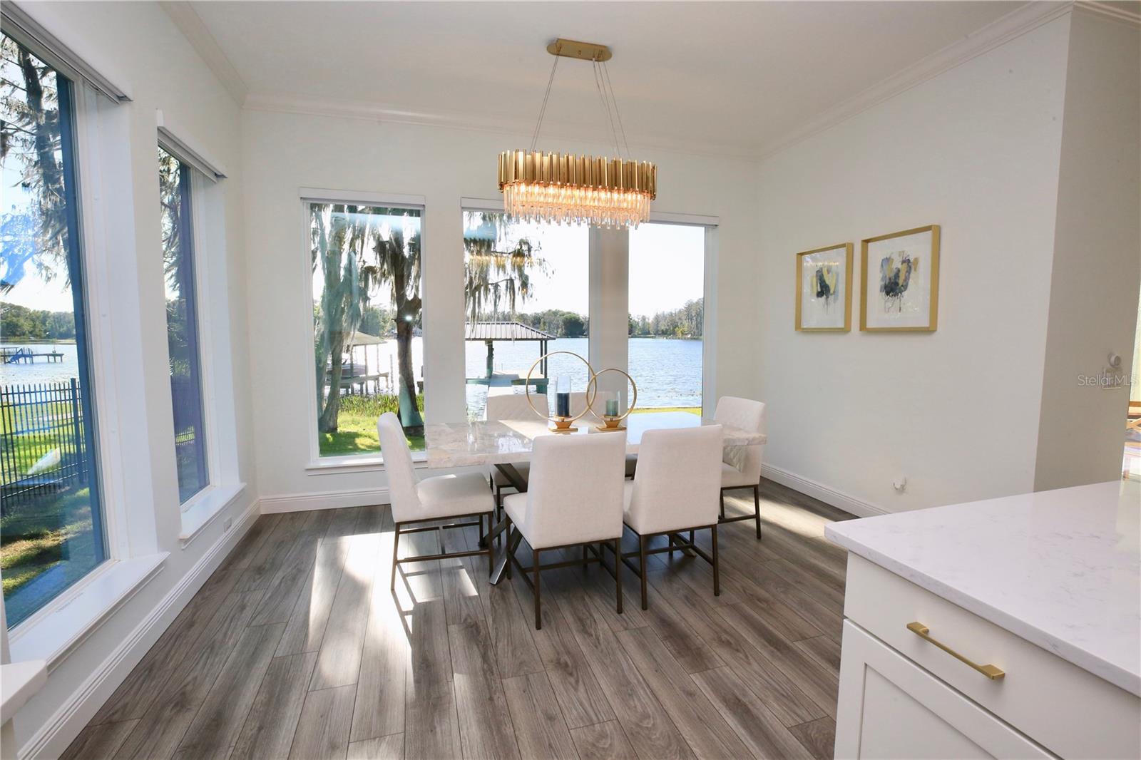 dining area over looking the lake