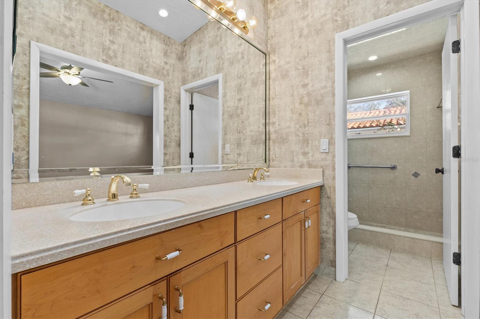 Primary bath with double vanity provides added convenience