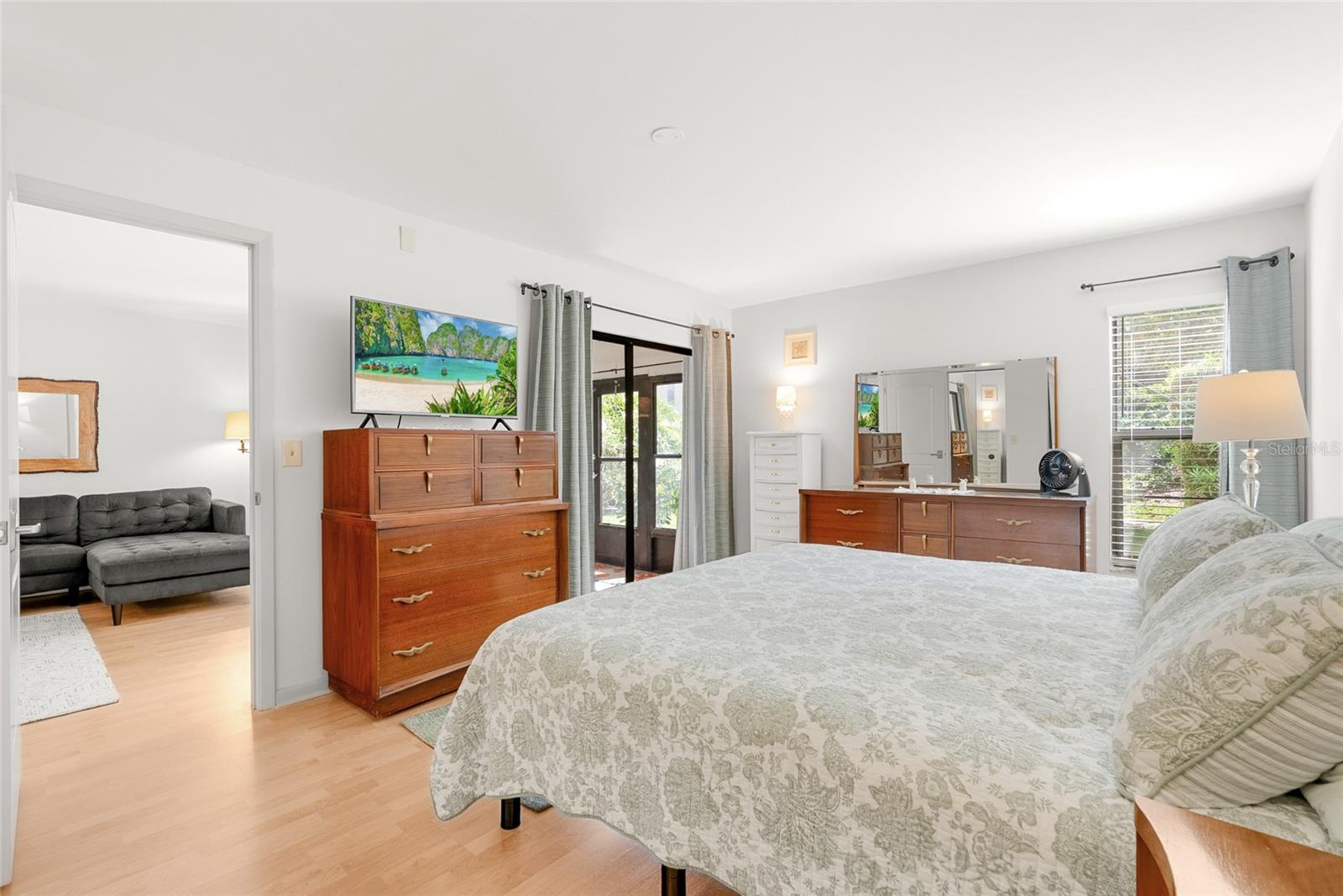 Primary Bedroom with Sliders to Patio