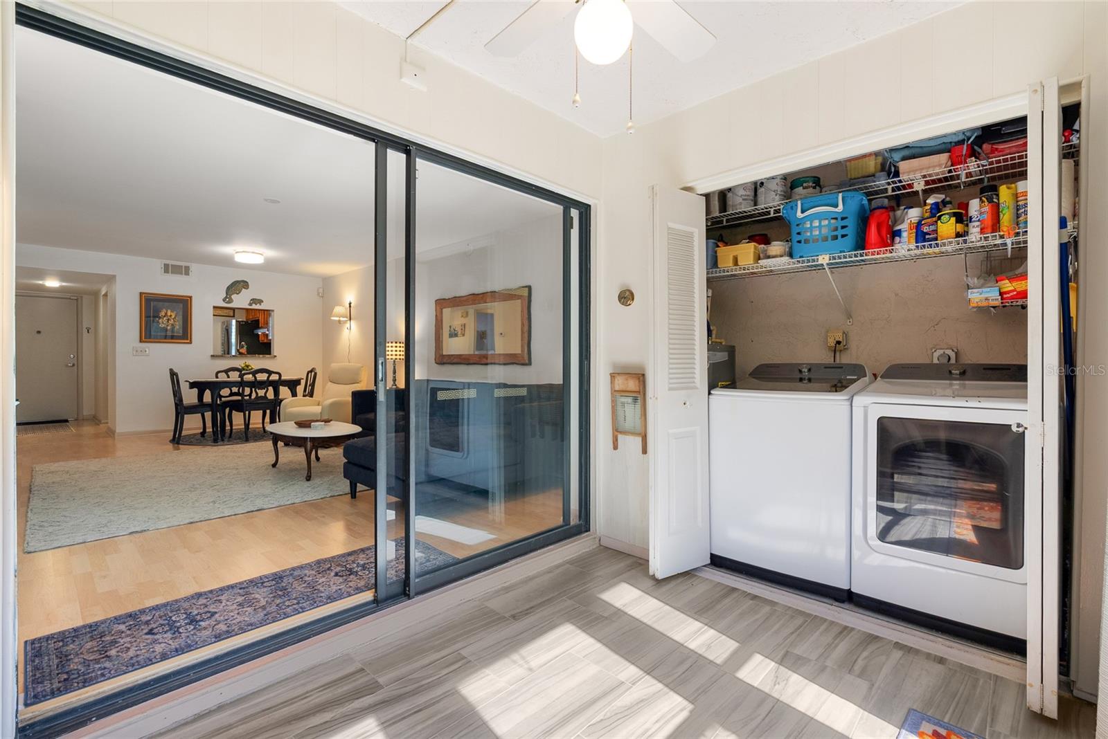 Enclosed Patio with Laundry Closet