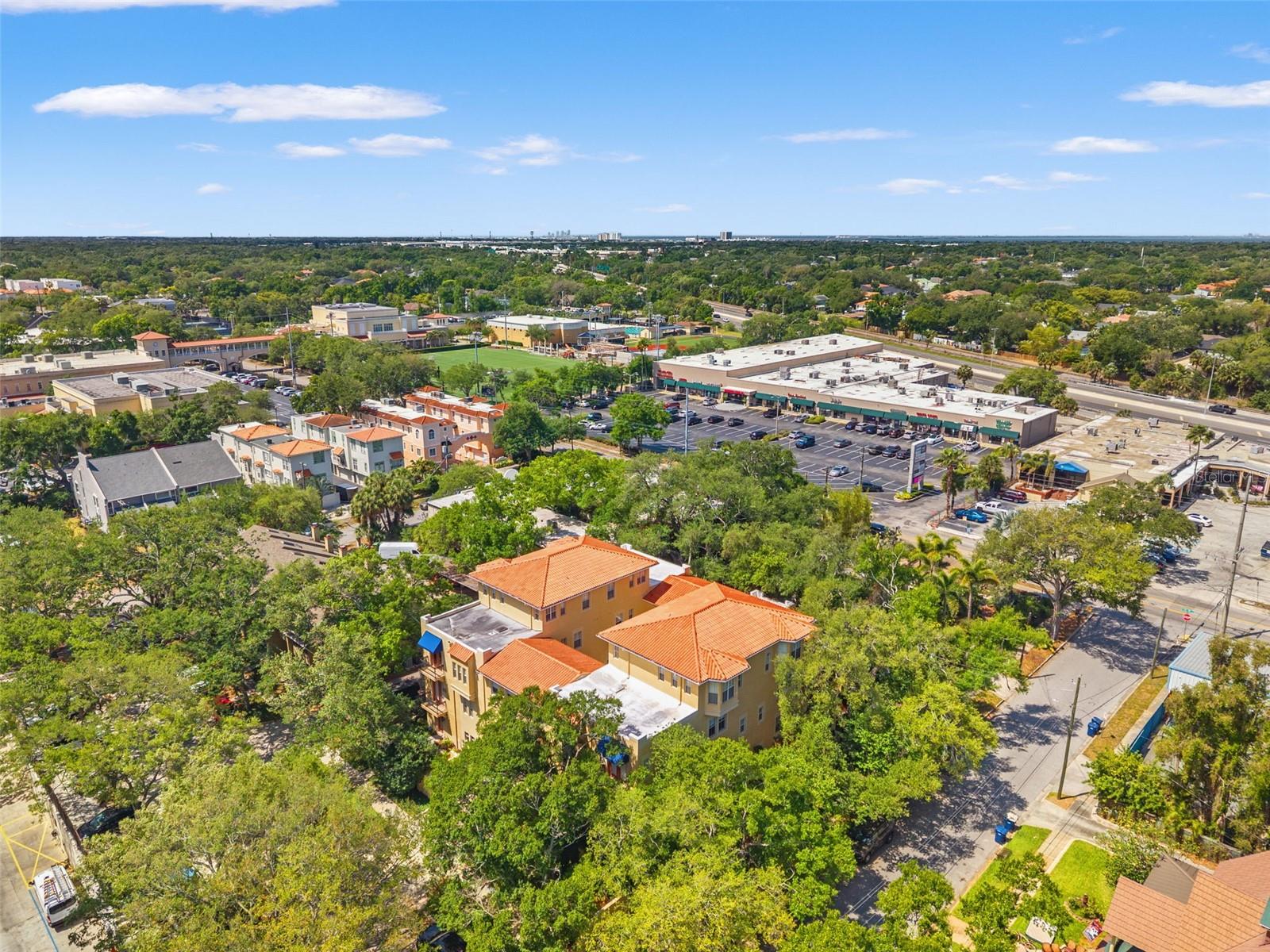 aerial of building looking north