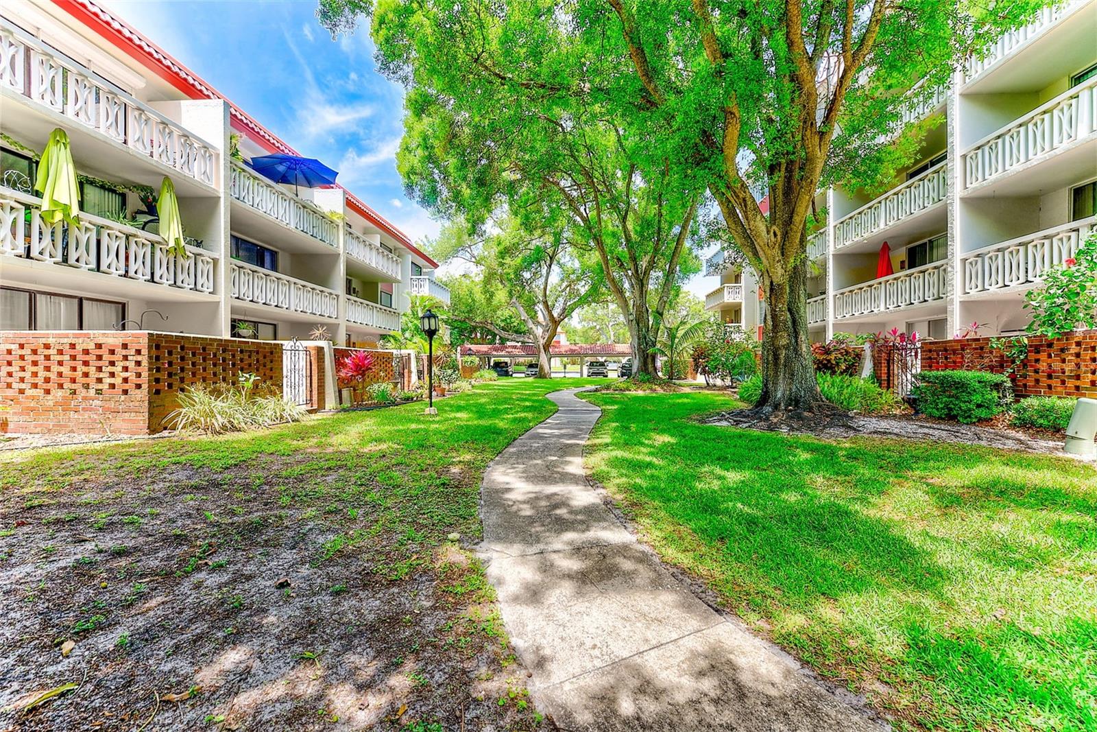walkway behind condo