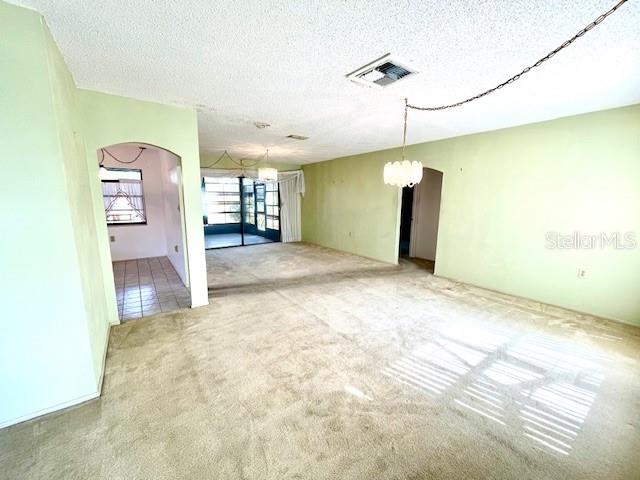 The front door enters into the spacious living / dining room combination.