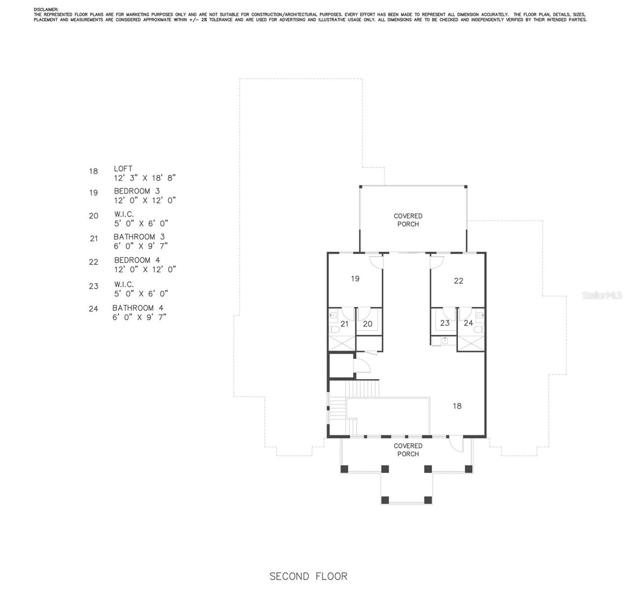 Third Floor - Room Dimensions