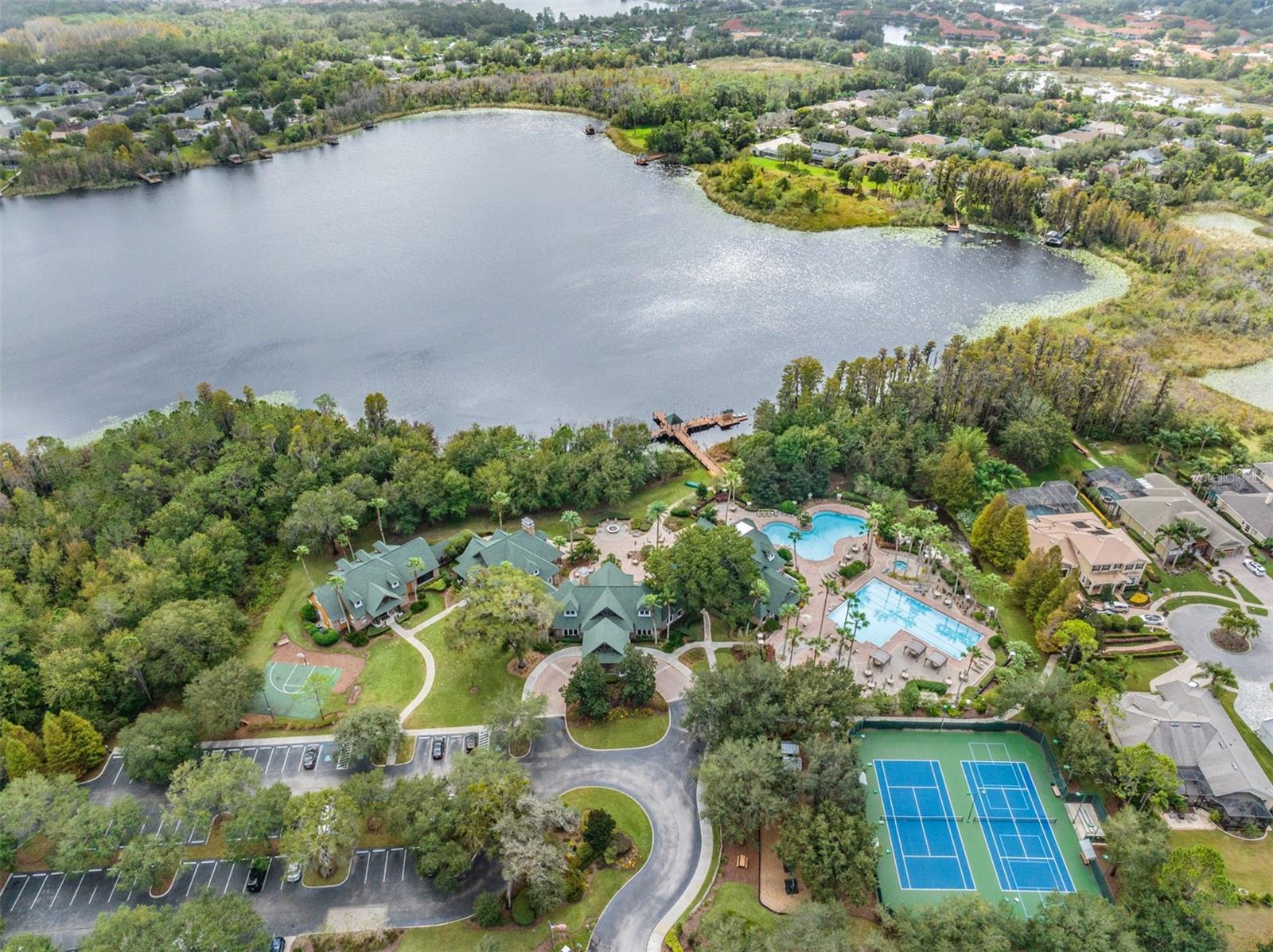 Community Clubhouse, pools, playgrounds and dock