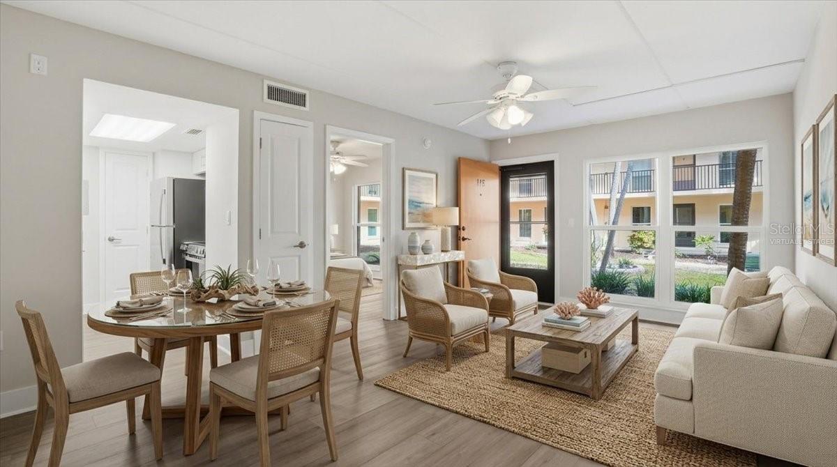 VIRTUALLY STAGED LIVING-DINING ROOM