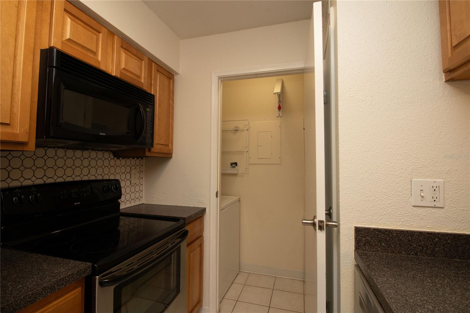 Laundry door in kitchen