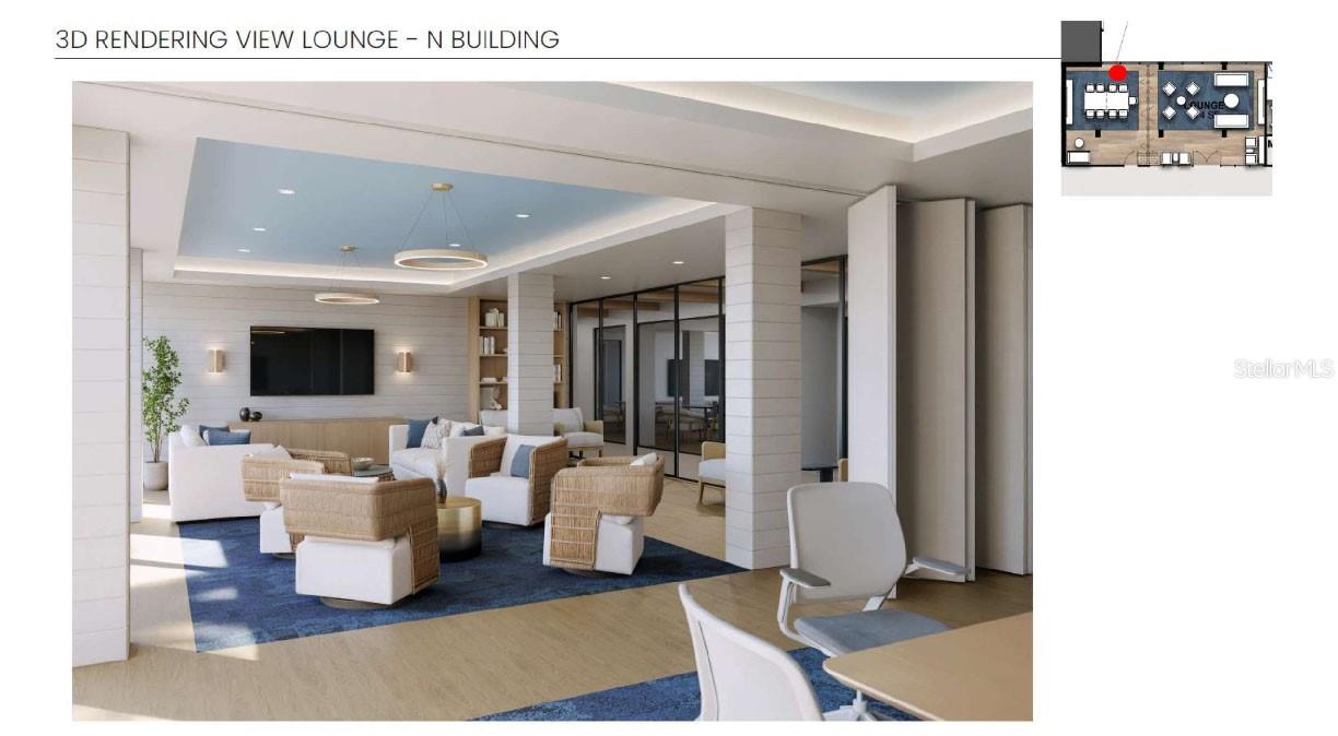 440 North Building - 3D Rendering Lounge