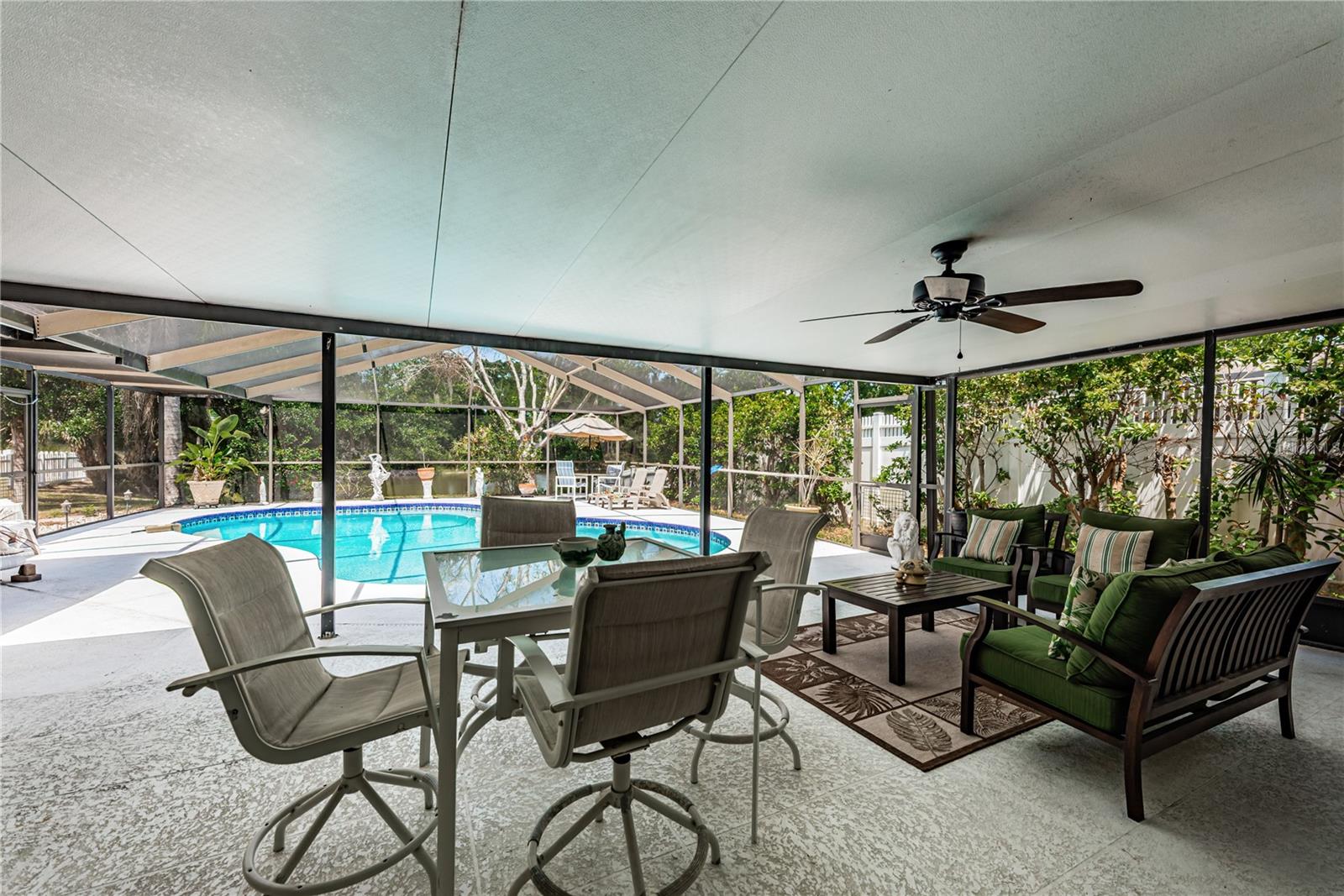 Covered screened living area