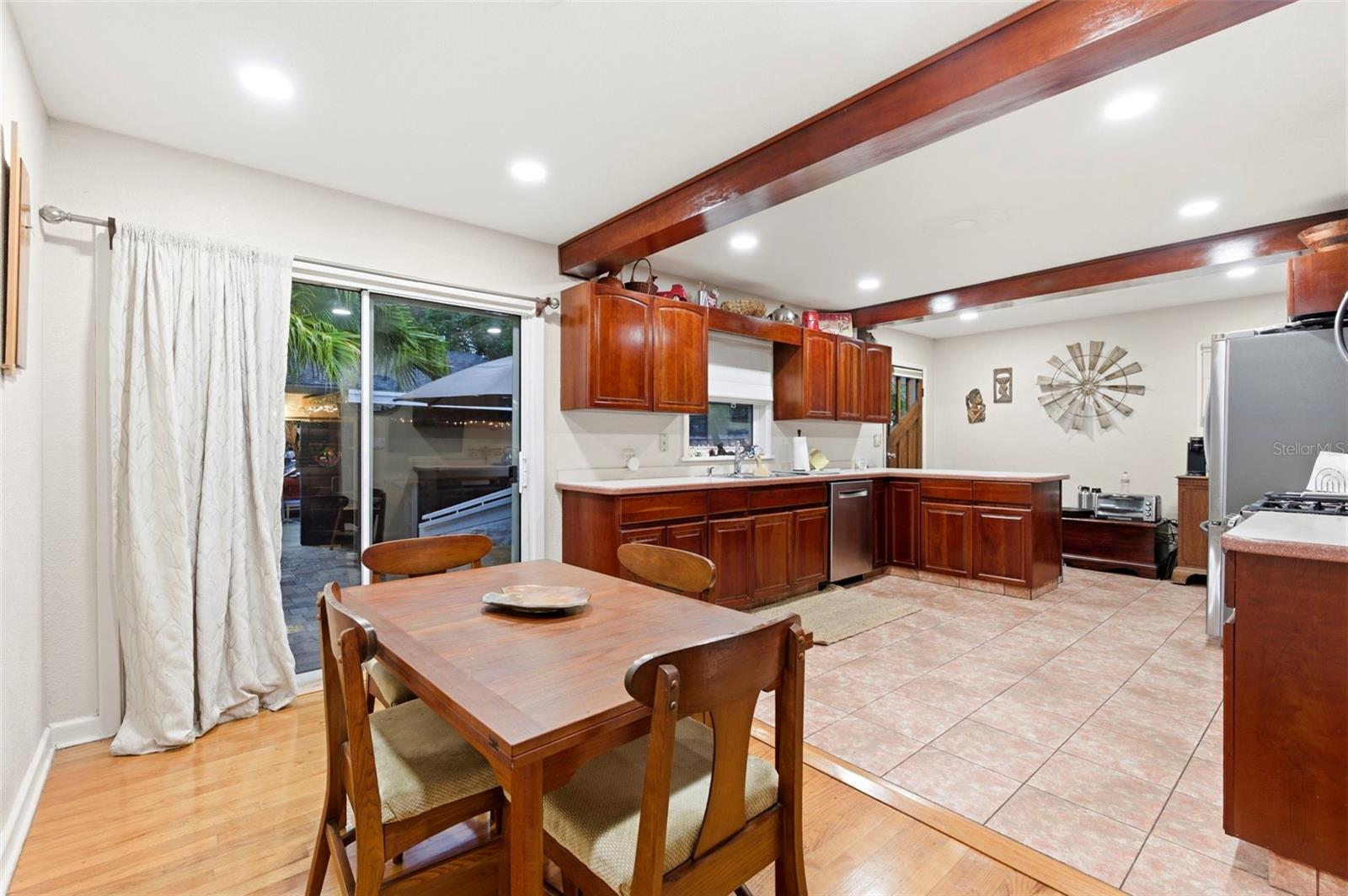 Kitchen eat in area, exit to patio