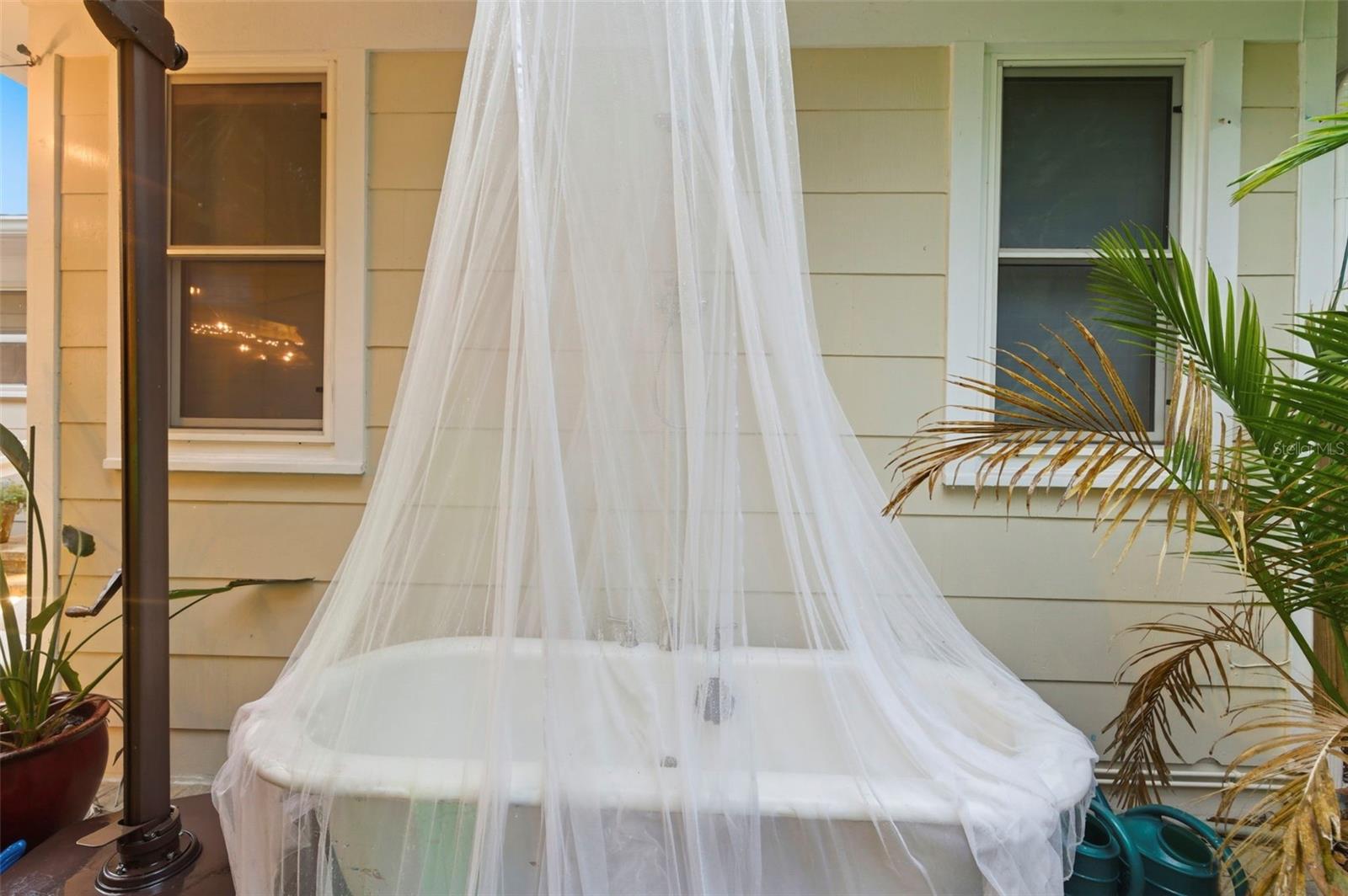 Back Patio and Soaking Tub