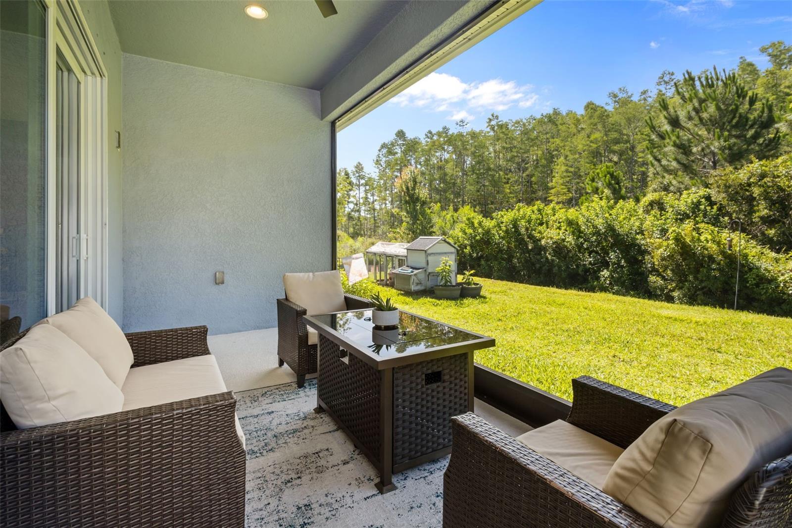 Covered lanai extends the living space outdoors.
