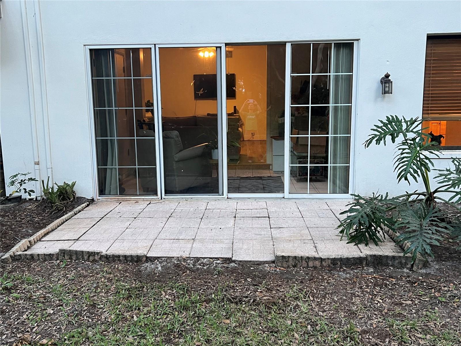 Patio looking into closed Lanai