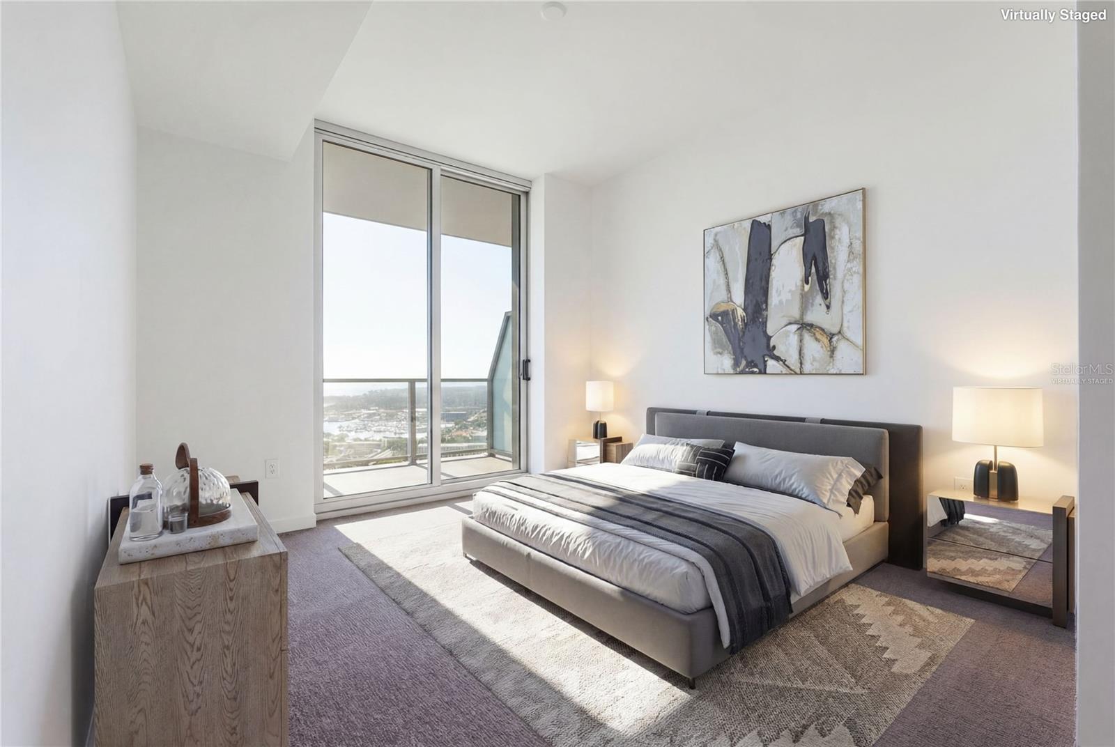 Serene Skyline Primary Suite. Virtually Staged