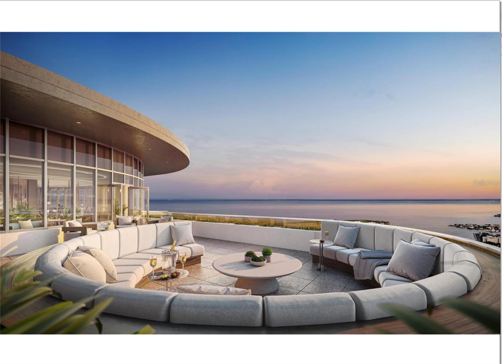 Sky Terrace, Bay At Dusk