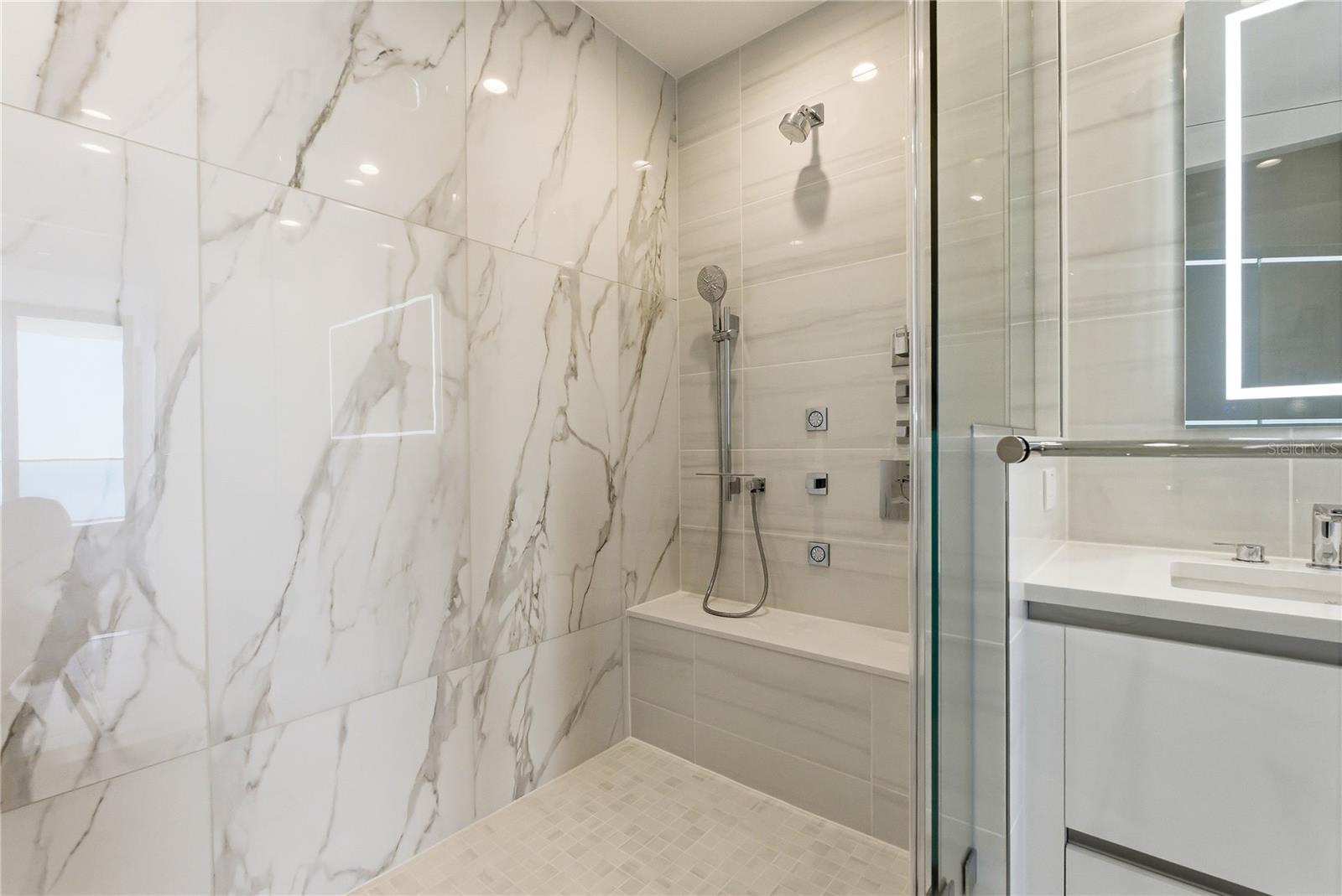 Marble Shower, Italian Tile