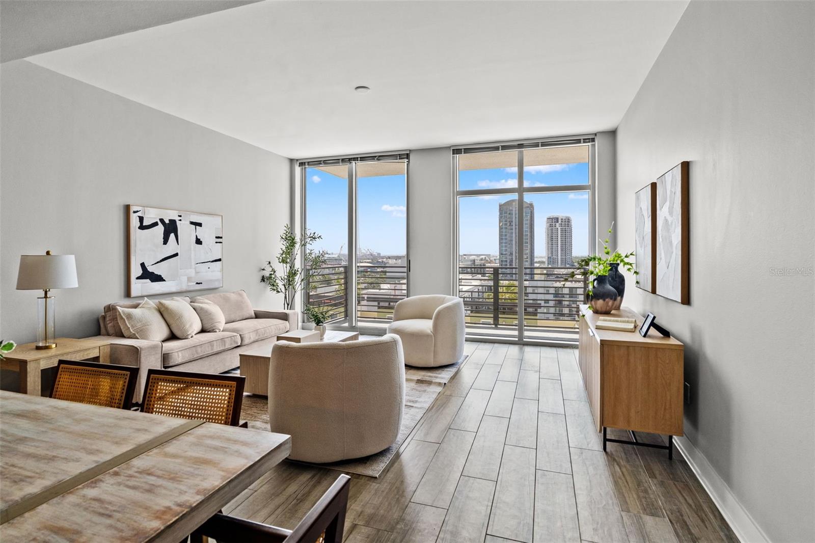 Great room with skyline views