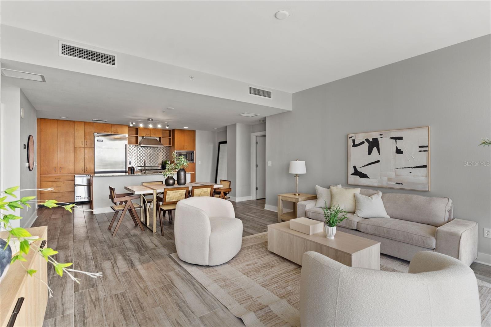 Great room looking in to kitchen