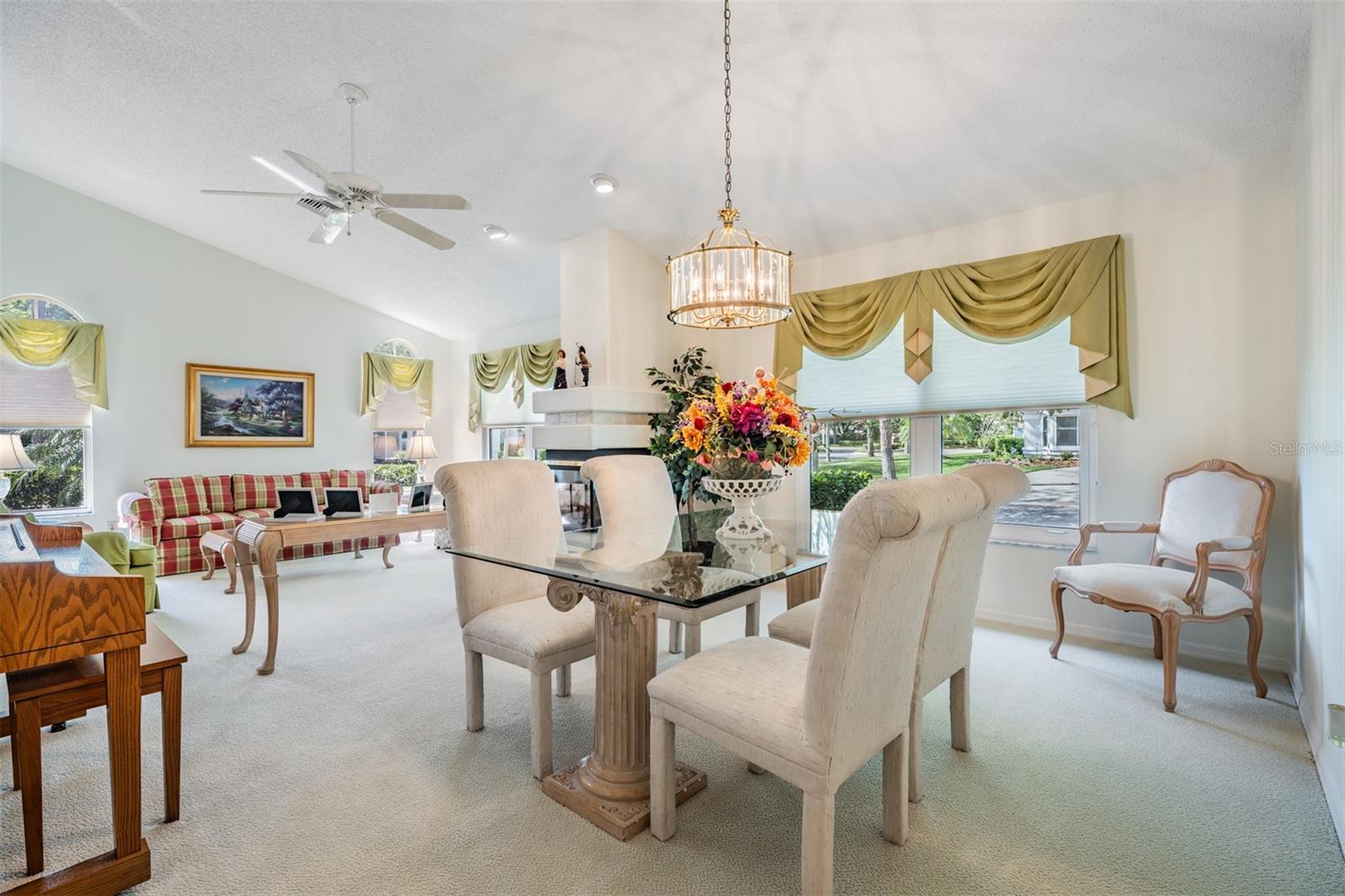 Dining Room/Living Room and Fireplace