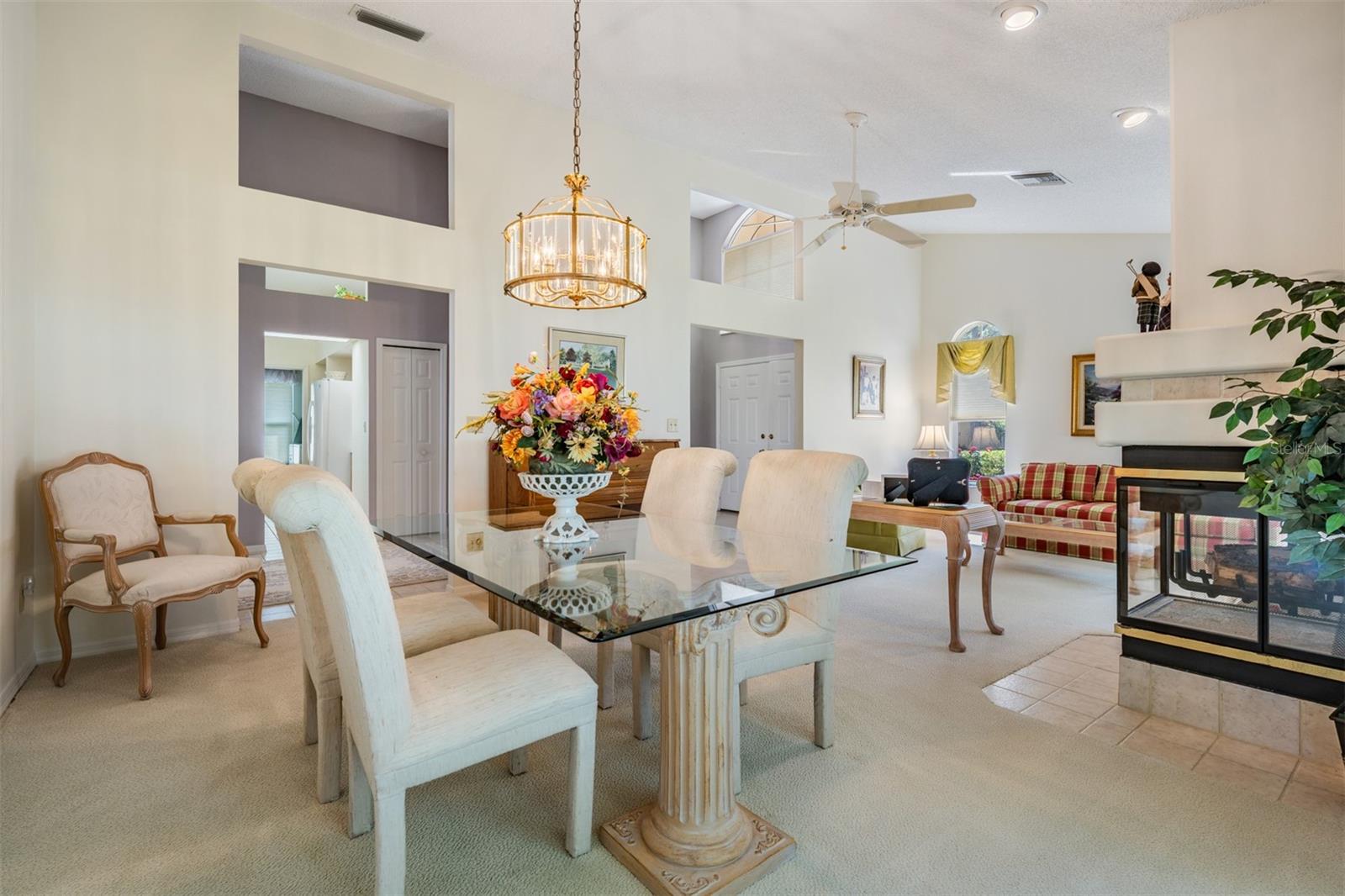 Dining Room/Living Room and Fireplace