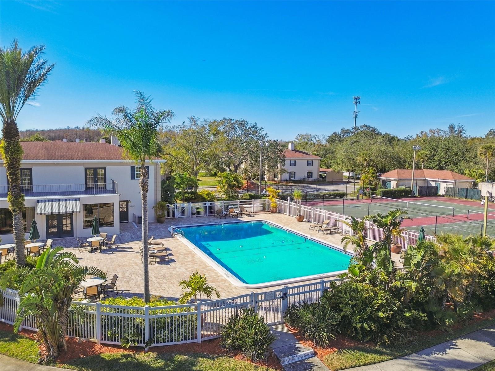 Pool and deck area at the club house
