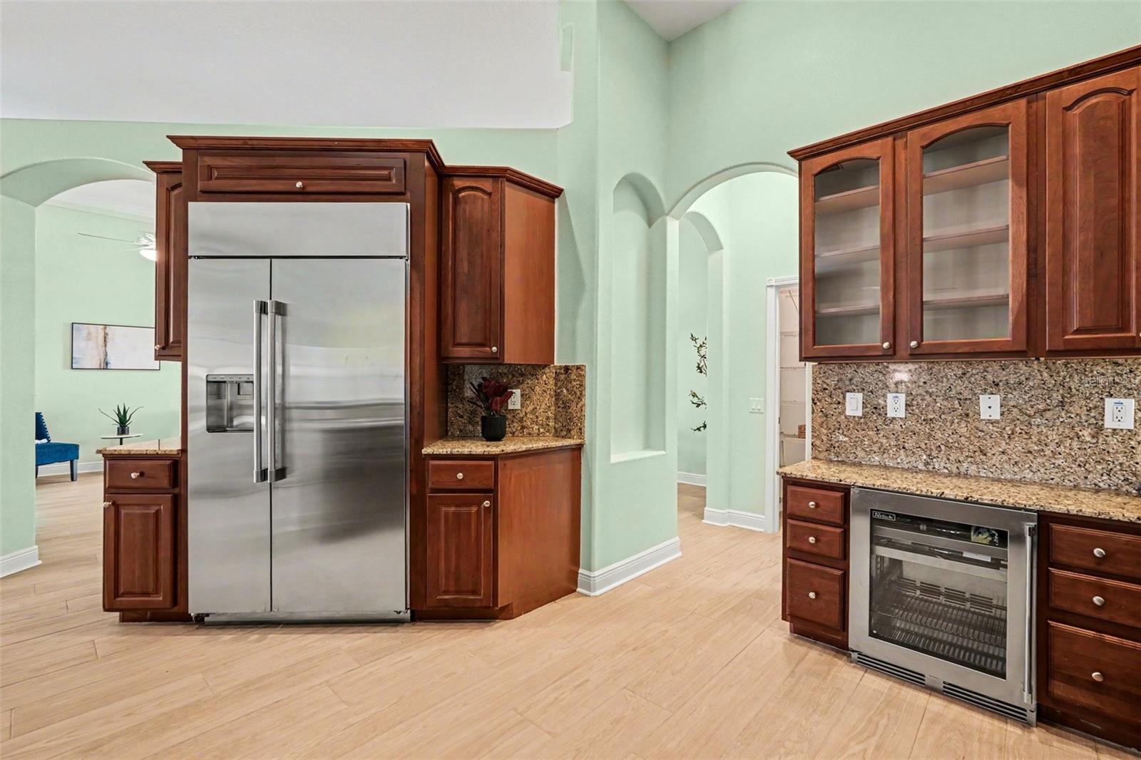 Modern fridge and beverage fridge