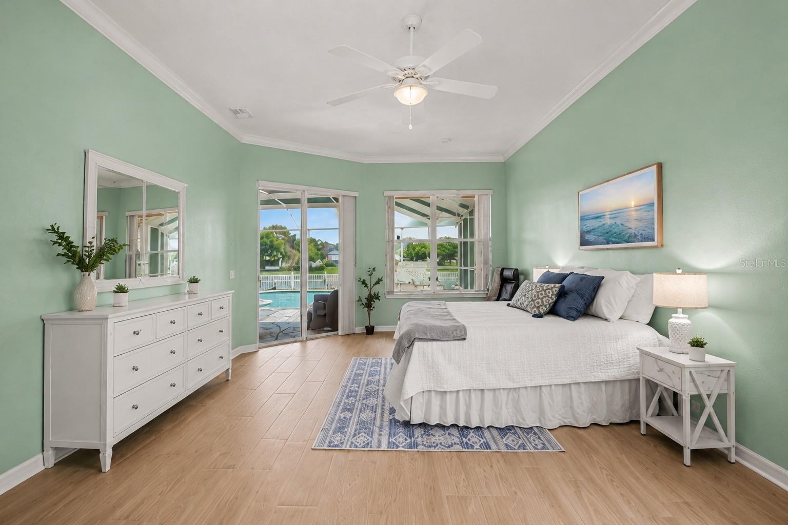Primary bedroom with pool access