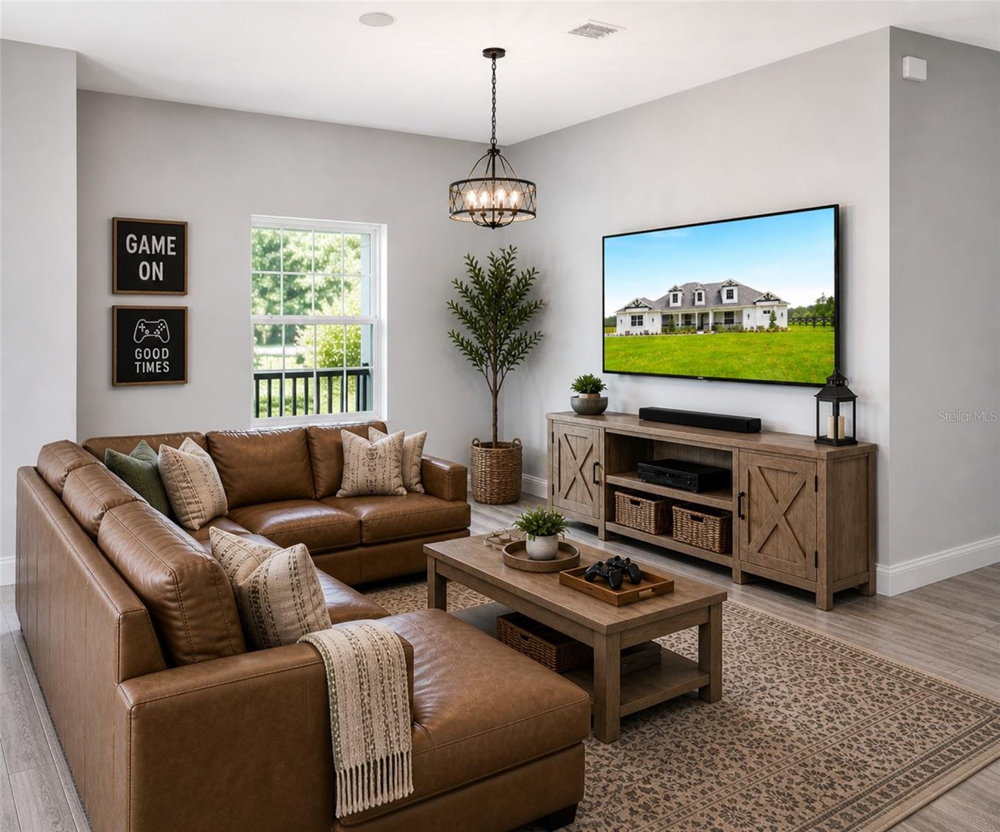 Family/Game Room Virtually Stagged