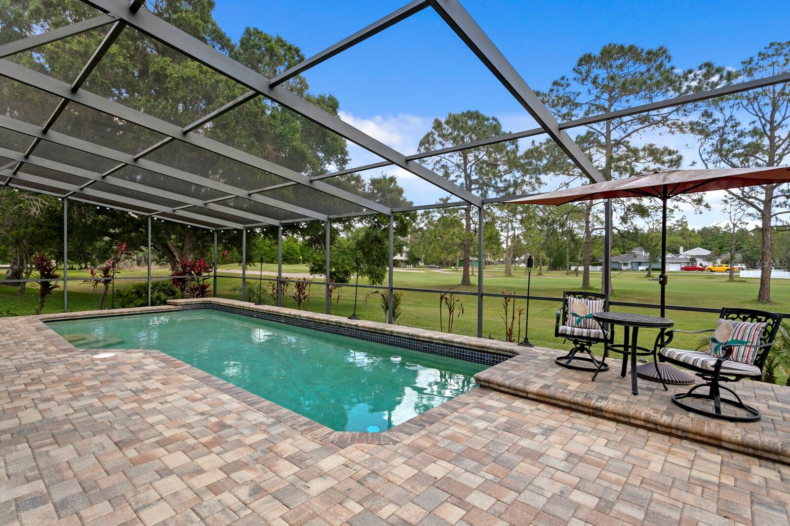Beautiful paver pool deck